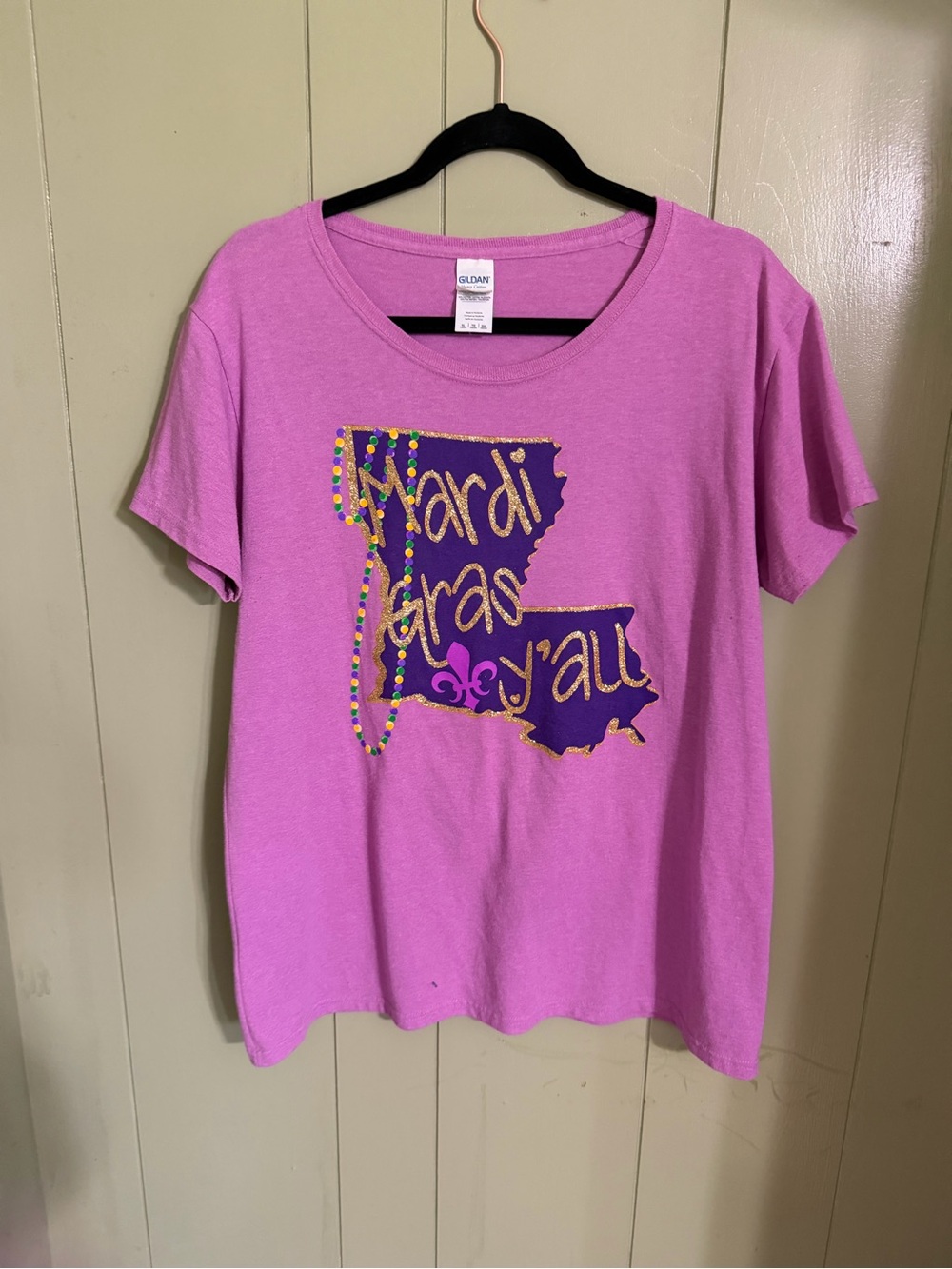 Mardi Gras Y'all Graphic Tee - Purple